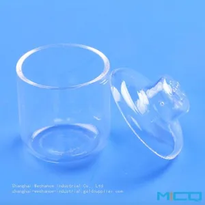 Transparent Clear Fused Quartz Glass Flat Bottom Crucibles thumbnail-1