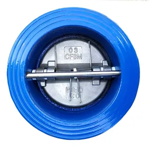 BS/EN/DIN Wafer Butterfly Double Disc Check Valve DH77X-16 Cast Iron Backflow Prevention Double Disc Check Valve DN800 thumbnail-1