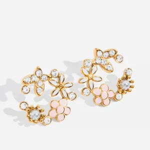 Classic Clover Charm Four-Leaf Stud Earrings in Stainless Steel thumbnail-2