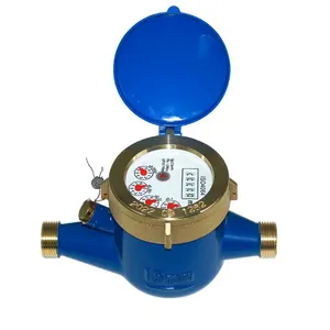 DN15 DN20 DN25 Multi-Jet Dry Dial Class B/C R160 Horizontal Water Meter Brass Body thumbnail-1