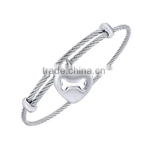 2015 New Design Bone In My Heart Bangle, Stainless Steel Charm Bangle With Customize Design thumbnail-1