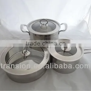 6 Pieces Cookware Set Stainless Steel Stok Pot thumbnail-1