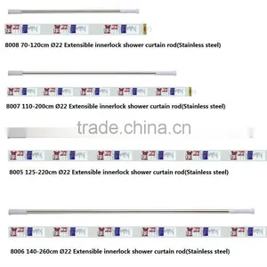 Shower Curtain Pole Stainless Steel Shower Rod SS304 Shower Curtain (8009) thumbnail-2