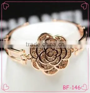 2016 Latest Fashion Women Lady Beautiful Flower Bracelet Rose Gold Jewelry thumbnail-1
