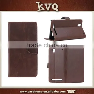 Phone Flip Wallet Leather Cover for Sony Xperia T2 thumbnail-2