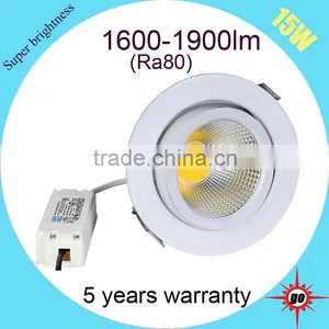 Ajustable Led Downlight 15w Dimmable Cob Led Gimbal Downlight thumbnail-2