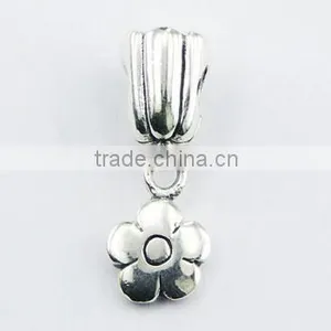 925 Silver Daisy Flower Charm Corrugated Flower Cup Bead thumbnail-1