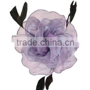 Feather Organza Flower Hair Fascinator/Clip/Barrettes thumbnail-5