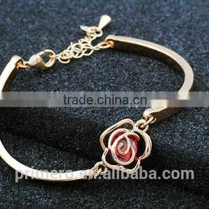 Wholesale Jewelry Women Fashion Cute Flower Crystal Party Chain Link Bracelets Bangles thumbnail-6