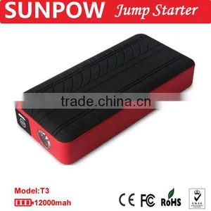 Sunpow 12000mAh Triple Usb 12v Car Jump Starter Mini Mobile Power Bank Booster With Air Compressor thumbnail-6