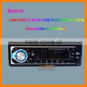 One Din Detachable Front Panel CAR DVD/CD/MP3/USB/SD CARD AM/FM PLAYER+AUX INPUT thumbnail-1
