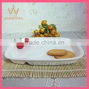 Ceramic Compartment Serving Plate Rectangle Porcelain Plates Quality Choice thumbnail-1