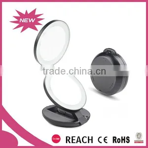 Double Side Traveling Makeup LED Lighted Folding Mirror thumbnail-1