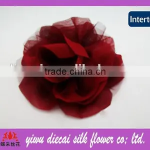 Vivid Red Handmade Artificial Fabric Corsage thumbnail-1