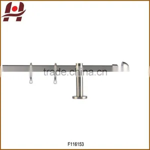 F116153 Metal Iron Aluminium Stainless Steel Brass Plated Plain Twisted Extensible Telescopic Window Curtain Poles Rods Pipes thumbnail-1