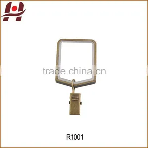 R3001-metal Iron Zinc Alloy Square Round Window Curtain Rod Pole Pipe Rings Clips thumbnail-1