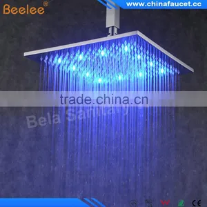 Beelee QH3258F Rainfall Water Powered LED Shower Head, LED Overhead Shower Quality Choice thumbnail-1