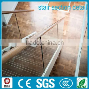 Precast Indoor Iron Glass Wood Straight Stairscase Made in China--YUDI thumbnail-4
