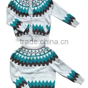 Children Contrast Color Knitted Cardigan thumbnail-1