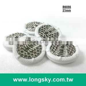 (#B6056) Two Holes Gold Plating White Rim Two Parts Assembled Garment Button thumbnail-2