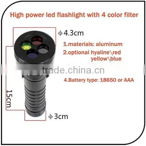 Traffic Light Cree Q5 Led Camping Torch Light Rechargeable 4 Color Hunting Search Light thumbnail-2