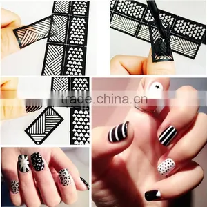 Reusable Stamping Tool DIY Nail Art Hollow Template Stickers Stamp Stencil Sticker thumbnail-1