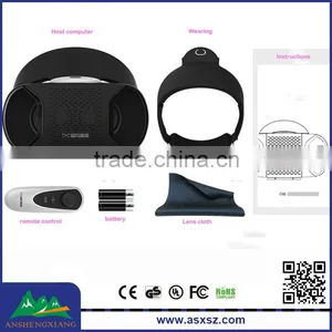 Baofeng 4.0Virtual Reality 3D Glasses a Black Helmet VR Goggles for 4.7-5.5 Inch Smartphones With Remote Control thumbnail-1