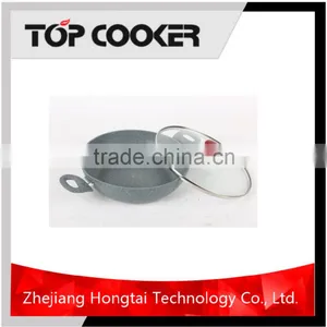 Forged Aluminum Chinese Marble Coating Wok Pan With Lid thumbnail-2