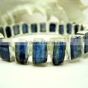 Rough Kyanite Natural Gemstones 925 Sterling Silver Bangle thumbnail-4
