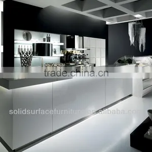 Pre-built L Shape Modern Commercial Solid Surface Coffee Bar Counter for Sale thumbnail-1