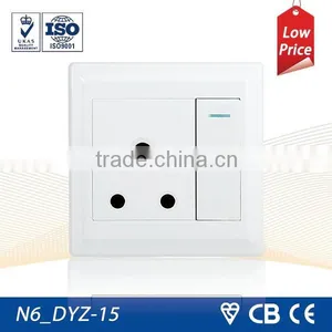 N6 Series Wall Switch 15A 1 Gang Switched Round-pin Socket thumbnail-1