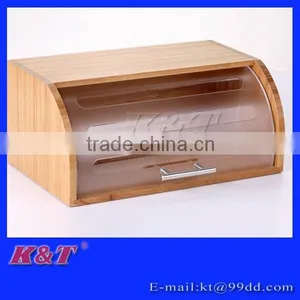 Fine Quality Flip Kitchen Wooden and Plastic Lid Bread Box thumbnail-1