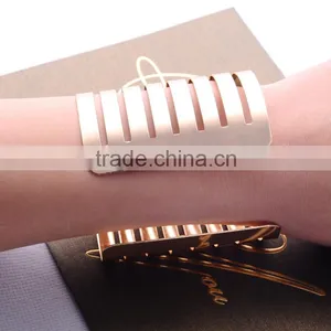 >>>Newest Gold Plated Geometry Hollow Out Metals Bracelet Jewellery Punk Style Plain Cuff Bangles/ thumbnail-3