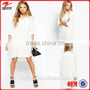 2016 Shirt Dress With Pocket Detail in Silky-feel Fabric thumbnail-1