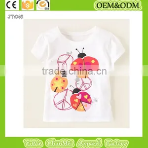 Animal T-shirt Ladybug T-shirt Kids Printing T-shirt Kids Short Sleeve Custom T Shirt 100%Cotton Children's Tops thumbnail-1