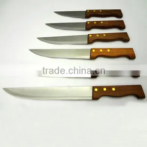 Hot Sale Wooden Handle Chef Knife Set With Cheap Price B004 thumbnail-1