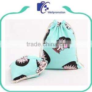 Wholesale Colorful Cotton Canvas Drawstring Bag for Kids thumbnail-6