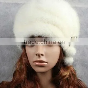 Fashional and New Style 100% Mink Fur Hat for Women Ladies in Winter GH-MH55 thumbnail-1