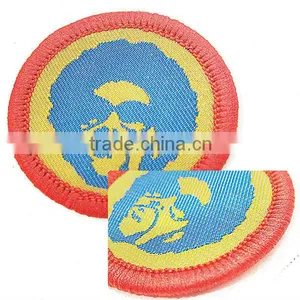 Man Logo Garment Machine Merrowed Woven Damask Badge thumbnail-1