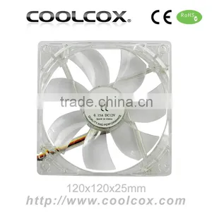 CoolCox 120x120x25mm LED Axial Fan,12025 PC Case Cooling Fan, Chassis Fan,Sleeve or Ball Bearing,case Exhaust Fan thumbnail-1