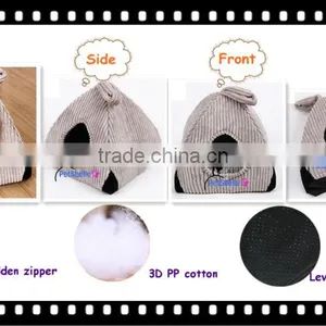 Solid Corduroy Made Pet House Dog Bed thumbnail-2
