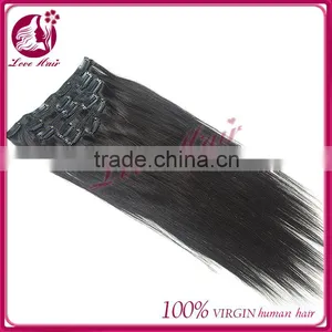 Highest Feedback Wholesale In Stock Straight Unprocessed 100% Chinese Hair Clips Hair Extensions thumbnail-4