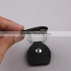 Promotional Blank Black Leather Pouch Key Chain With Nail Without Logo thumbnail-4