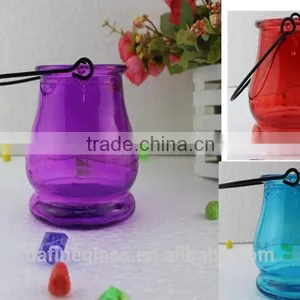 Glass Vase Bottle for Plant With Metal Handle Candle Hydroponic/Home Decoration thumbnail-4