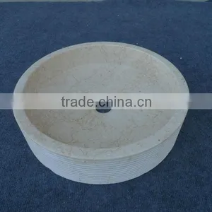 Galala Beige Marble Round Vessel Sink thumbnail-3