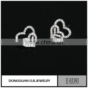 Fashion Silver Earring Stud Jewelry Wholesale Clear Crystal Stone Handmade Jewelry thumbnail-5