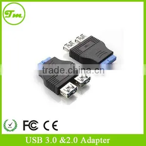 2 Ports USB 3.0 A Female to Motherboard 20-Pin Adapter thumbnail-1