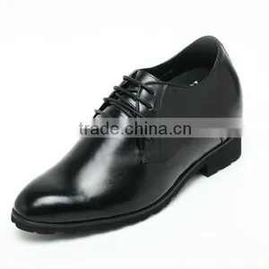 Black Genuine Leather Height Increasing Elevator Shoes for Men thumbnail-5