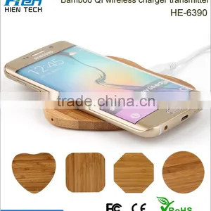 Qi Universal Natural Wood Desktop Table Wireless Charger for Smart Phones thumbnail-1