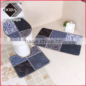 New Design Flower Printing Embossing 100% Polyester Shaggy Carpet /bath Mat thumbnail-3